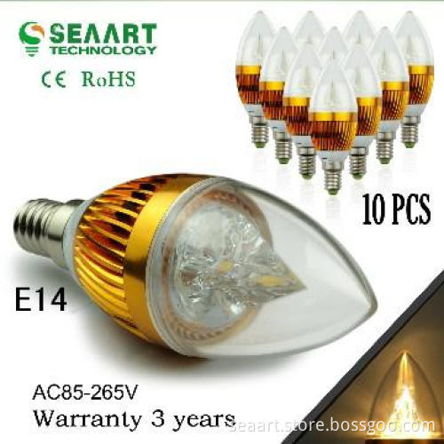 Environmental friednly 220V 3*1W LED candle lamps